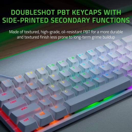 Razer Huntsman Mini 60% Optical Gaming Keyboard (Red Switch) - Mercury (UK Layout)