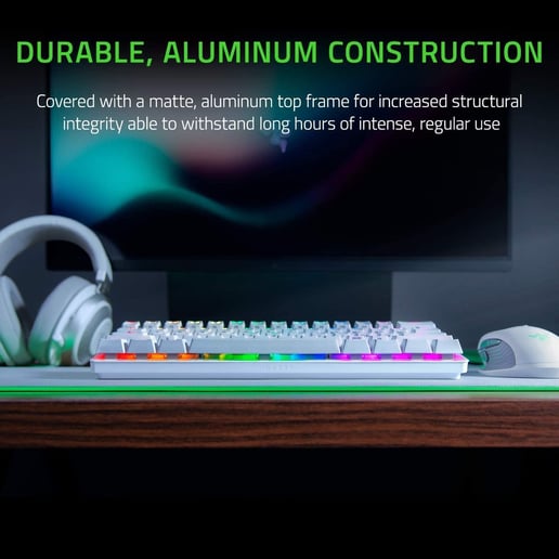 Razer Huntsman Mini 60% Optical Gaming Keyboard (Red Switch) - Mercury (UK Layout)