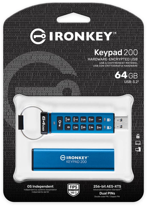 64GB Kingston IronKey Keypad 200 USB 3.0 Flash Drive