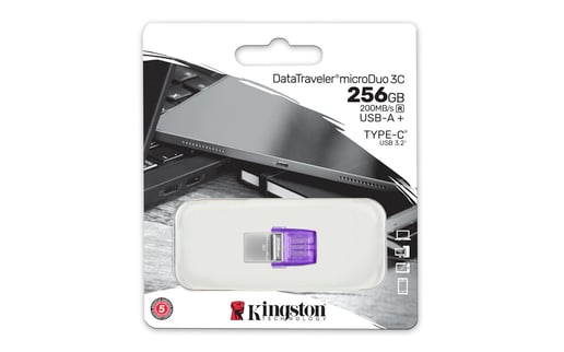 256GB Kingston DataTraveler microDuo 3C 1 x USB 3.0 x 1 x Type-C USB Flash Drive