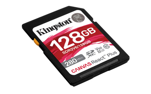 128GB Kingston Canvas React Plus V60 SD Class 10 SD Card 