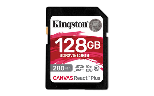 128GB Kingston Canvas React Plus V60 SD Class 10 SD Card 