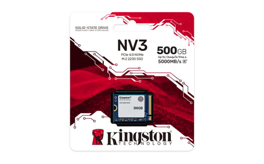 500GB Kingston NV3 M.2 2230 PCI Express 4.0 x4 NVMe Solid State Drive