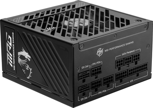 850W MSI MPG A850GS PCIE5 Modular 80 Plus Gold PSU