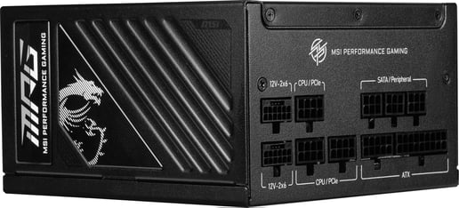 850W MSI MPG A850GS PCIE5 Modular 80 Plus Gold PSU