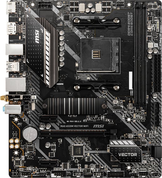 MSI MAG A520M VECTOR WIFI mATX Motherboard for AMD AM4 CPUs