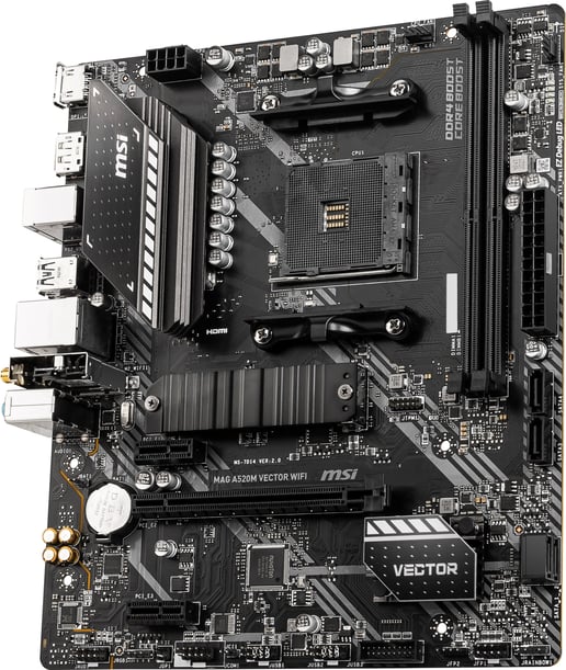 MSI MAG A520M VECTOR WIFI mATX Motherboard for AMD AM4 CPUs
