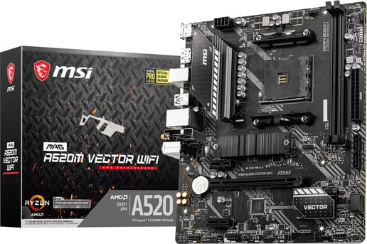 MSI MAG A520M VECTOR WIFI mATX Motherboard for AMD AM4 CPUs