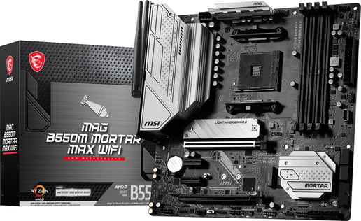 MSI MAG B550M MORTAR MAX WIFI mATX Motherboard for AMD AM4 CPUs