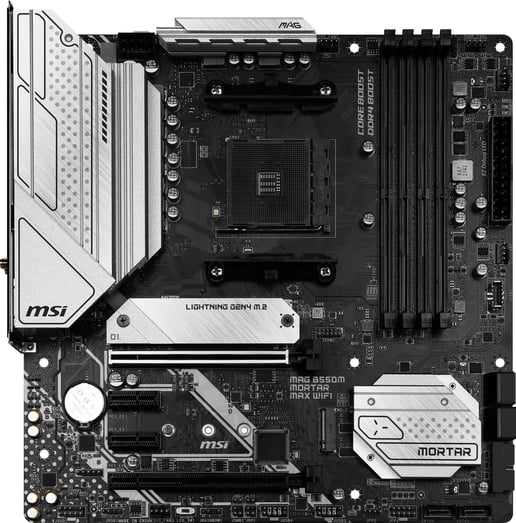 MSI MAG B550M MORTAR MAX WIFI mATX Motherboard for AMD AM4 CPUs