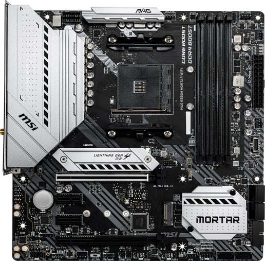 MSI MAG B550M MORTAR WIFI mATX Motherboard for AMD AM4 CPUs