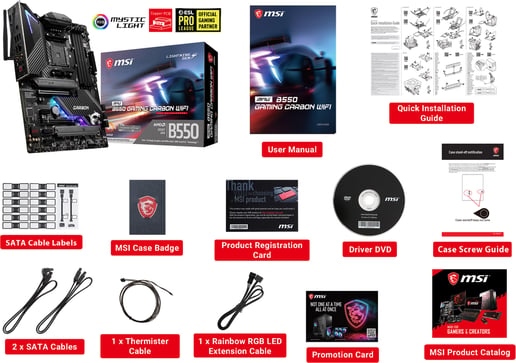MSI MPG B550 GAMING CARBON WIFI ATX Motherboard for AMD AM4 CPUs
