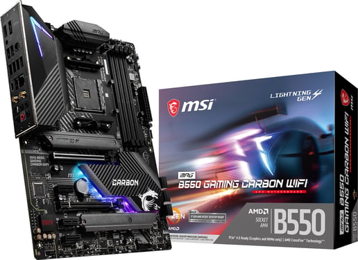 MSI MPG B550 GAMING CARBON WIFI ATX Motherboard for AMD AM4 CPUs
