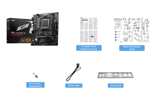 MSI PRO A620M-B mATX Motherboard for AMD AM5 CPUs