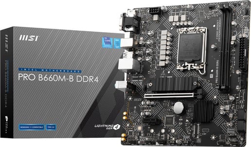 MSI PRO B660M-B mATX Motherboard for Intel LGA1700 CPUs