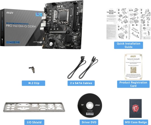 MSI PRO H610M-G DDR4 mATX Motherboard for Intel Socket 1700 CPUs