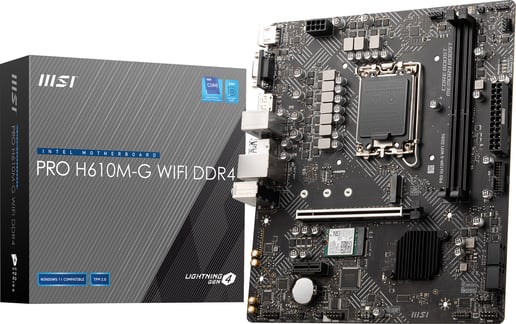 MSI PRO H610M-G WIFI DDR4 mATX Motherboard for Intel LGA1700 CPUs