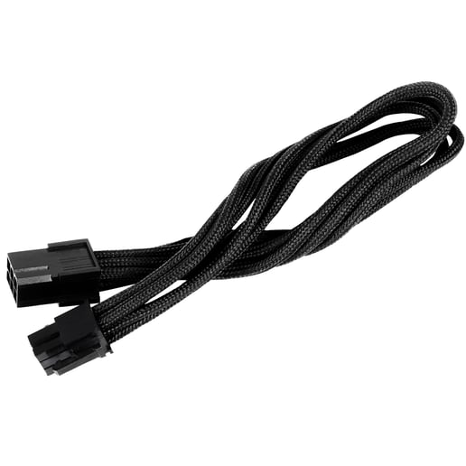 Silverstone PP07-IDE6B 6-pin PCIe 250mm Extension Cable Sleeved in Black