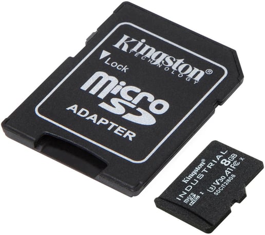 8GB Kingston Industrial UHS-1 (U3) microSD Card & Adaptor 
