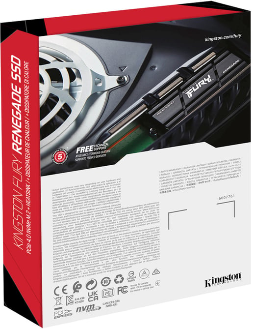 2TB Kingston FURY Renegade M.2 2280 PCI Express 4.0 x4 NVMe Solid State Drive