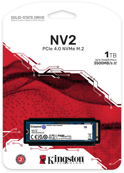 1TB Kingston NV2 M.2 2280 PCI Express 4.0 x4 NVMe Solid State Drive