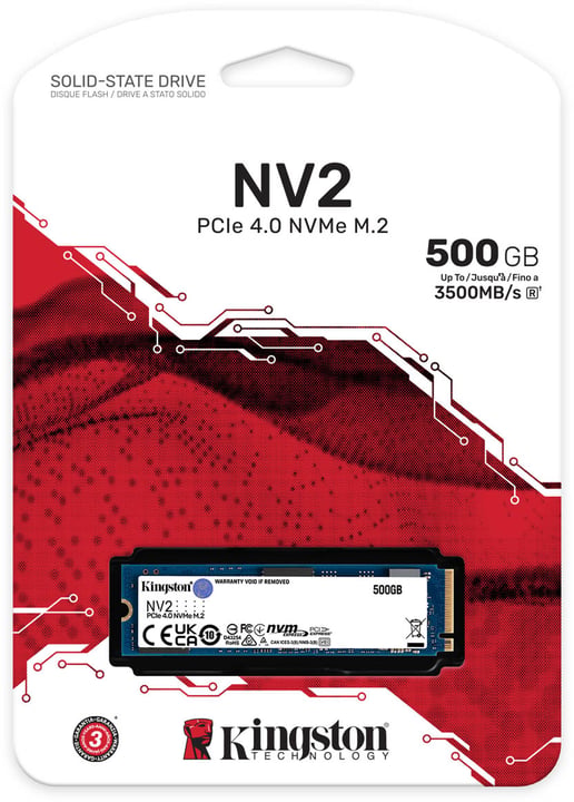 500GB Kingston NV2 M.2 2280 PCI Express 4.0 x4 NVMe Solid State Drive