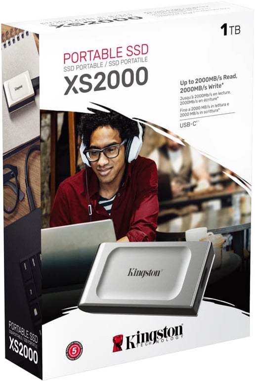 1TB Kingston XS2000 Desktop External Solid State Drive - USB 3.2 Gen 2x2