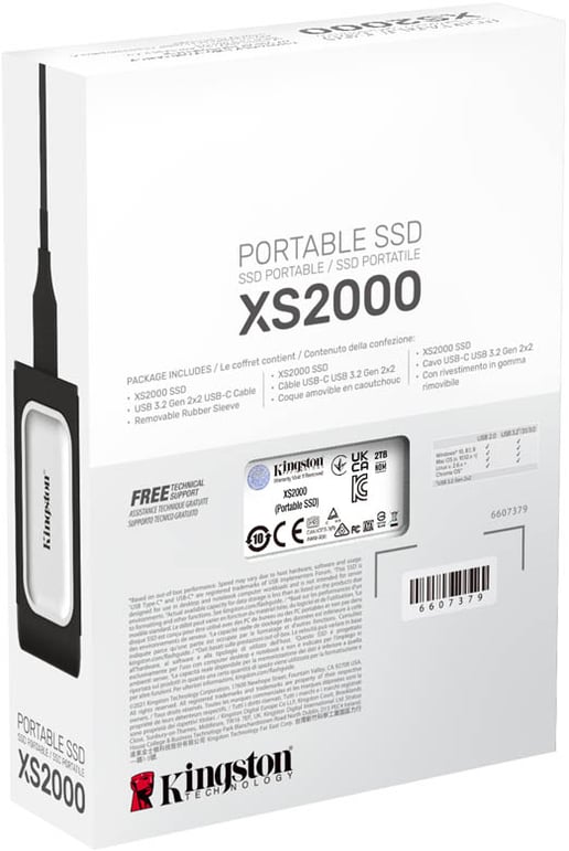 2TB Kingston XS2000 Desktop External Solid State Drive - USB 3.2 Gen 2x2