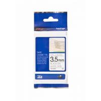 Brother P-touch TZe-N201 (3.5mm x 8m) Black On White Non-Laminated Labelling Tape