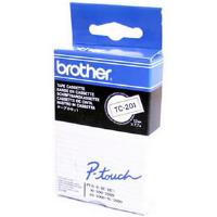 Brother P-touch TC-201 (12mm x 7.5m) White On Black Gloss Laminated Labelling Tape