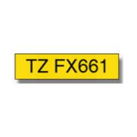 Brother P-touch TZe-FX661 (36mm x 8m) Black On Yellow Flexi Laminated Labelling Tape