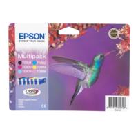 Epson Hummingbird T0807 (Yield: 300 Black/900 Cyan/440 Magenta/460 Yellow/345 Light Cyan/590 Light Magenta Pages) Black/Cyan/Magenta/Yellow/Light Cyan/Light Magenta Ink Cartridge Pack of 6