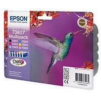Epson Hummingbird T0807 (Yield: 300 Black/900 Cyan/440 Magenta/460 Yellow/345 Light Cyan/590 Light Magenta Pages) Black/Cyan/Magenta/Yellow/Light Cyan/Light Magenta Ink Cartridge Pack of 6