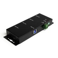 StarTech.com Mountable 4 Port Rugged Industrial SuperSpeed USB 3.0 Hub (Black)