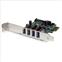StarTech.com 4 Port PCI Express PCIe SuperSpeed USB 3.0 Controller Card Adaptor with SATA Power (Low Profile)