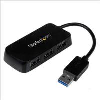 StarTech.com Portable 4 Port SuperSpeed Mini USB 3.0 Hub - Black