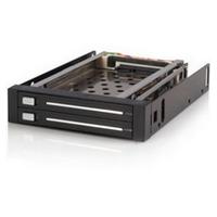 StarTech.com 2 Drive 2.5 inch Trayless Hot Swap SATA Mobile Rack Backplane Storage bay Adaptor (Black)