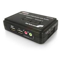 StarTech.com 2-Port Black USB KVM Switch Kit with Audio and Cables