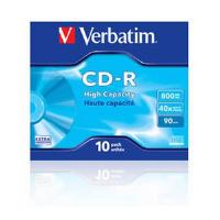 Verbatim CD-R 40x 800MB 90min Hi Capacity Jewel Case (10 Pack)