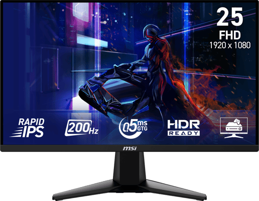 MSI MAG 255F E20 25" Gaming Monitor - S-IPS, 200Hz, 0.5ms, HDMI, DP
