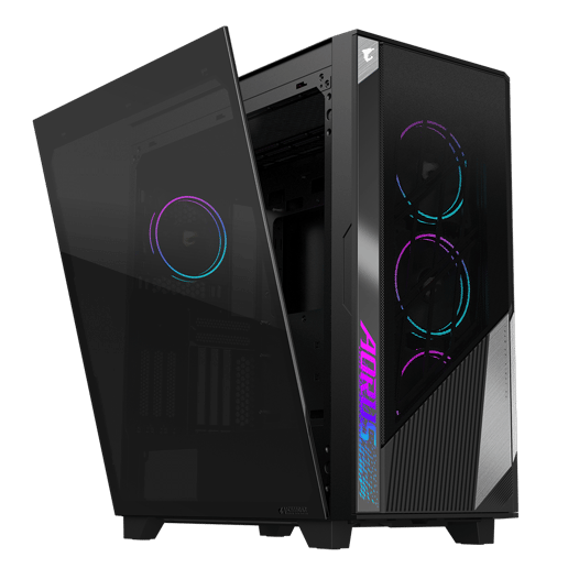 Gigabyte AORUS C500 GLASS Mid Tower Gaming Case - Black 