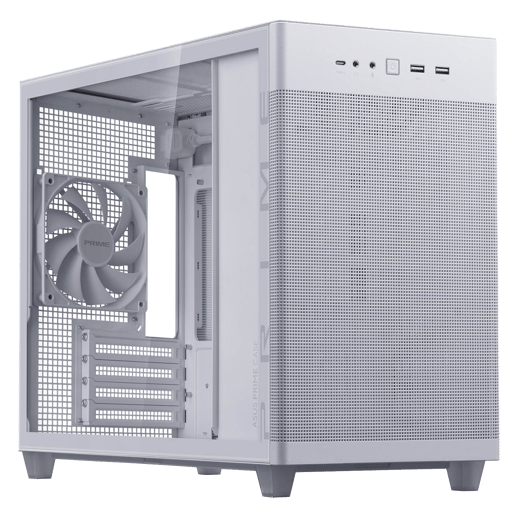 ASUS Prime AP201 TG Mid Tower Case - White 