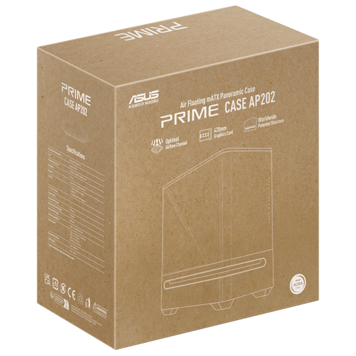 ASUS Prime AP202 ARGB Mid Tower Gaming Case - White 