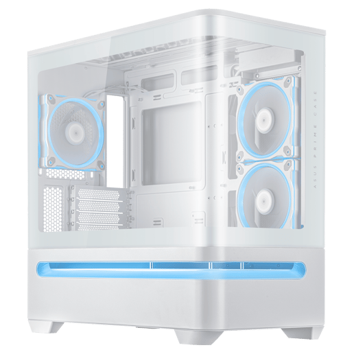 ASUS Prime AP202 ARGB Mid Tower Gaming Case - White 