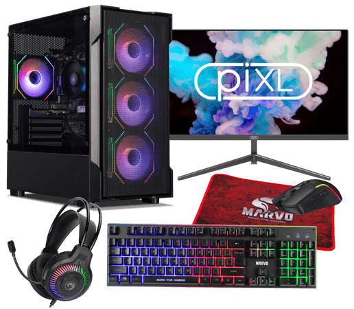  Horizon Recruit Ryzen 5 Pre-built Gaming PC Bundle with Monitor and Accessories 