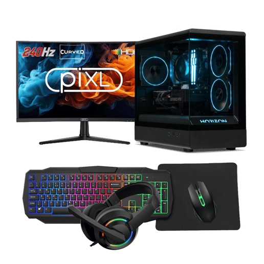 Horizon Starter Bundle Ryzen 5 RTX 5060 Pre-built Gaming PC with Monitor and Accessories
