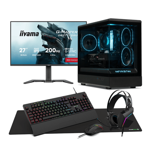 Horizon Core Bundle Ryzen 5 RTX 5070 Pre-built Gaming PC with Monitor and Accessories