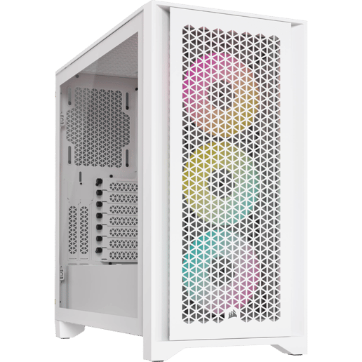 Corsair iCUE 4000D RGB AIRFLOW Mid Tower Gaming Case - White 