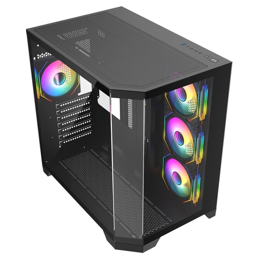 CiT DS360 Mid Tower Gaming Case - Black 