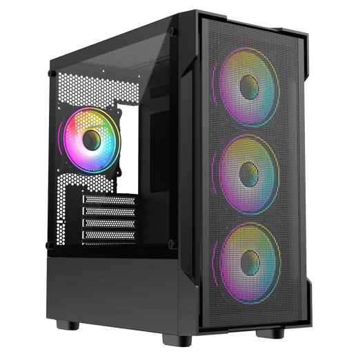 CiT CSCITTORNADOMESHBLK Micro Tower Gaming Case - Black 